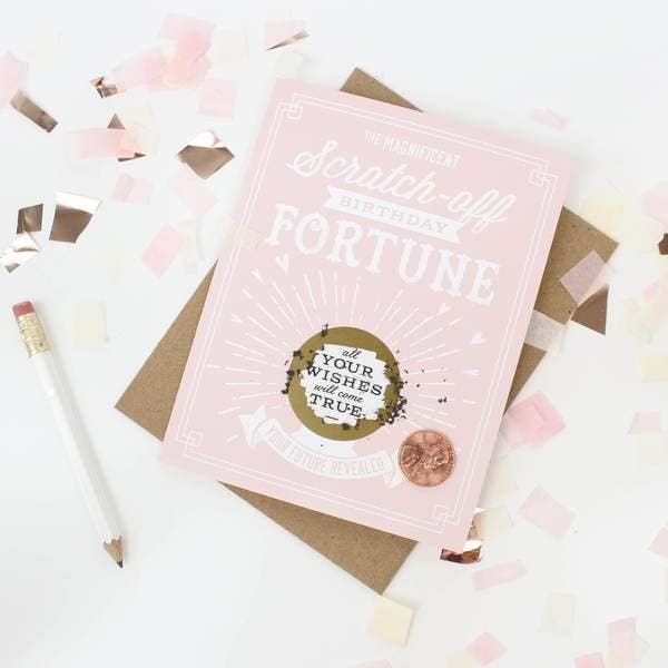 Scratch-off Fortune Pink - Birthday Card