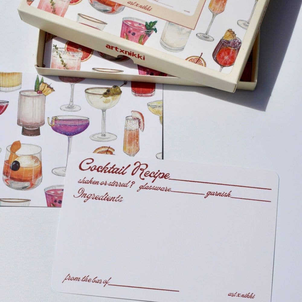 Cocktail Recipe Card Set