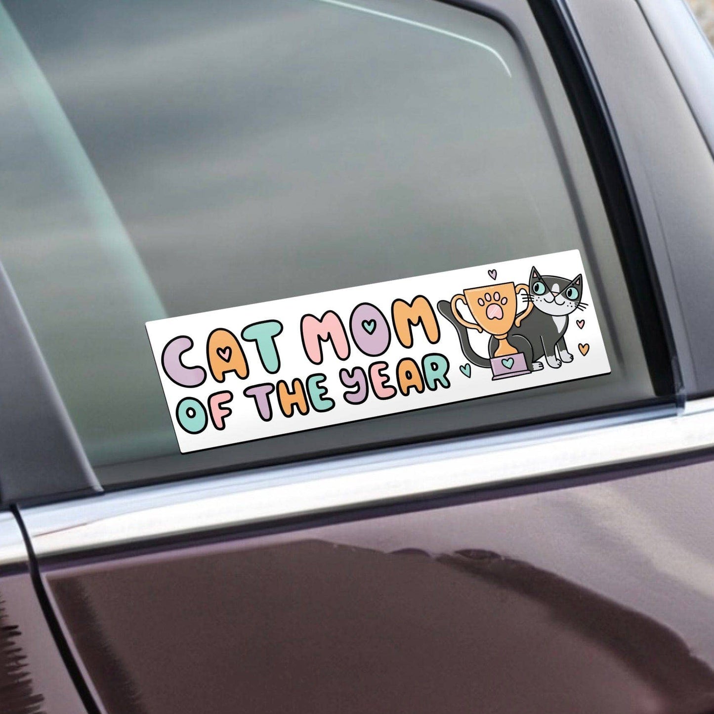 "Cat Mom Of The Year" Bumper Sticker