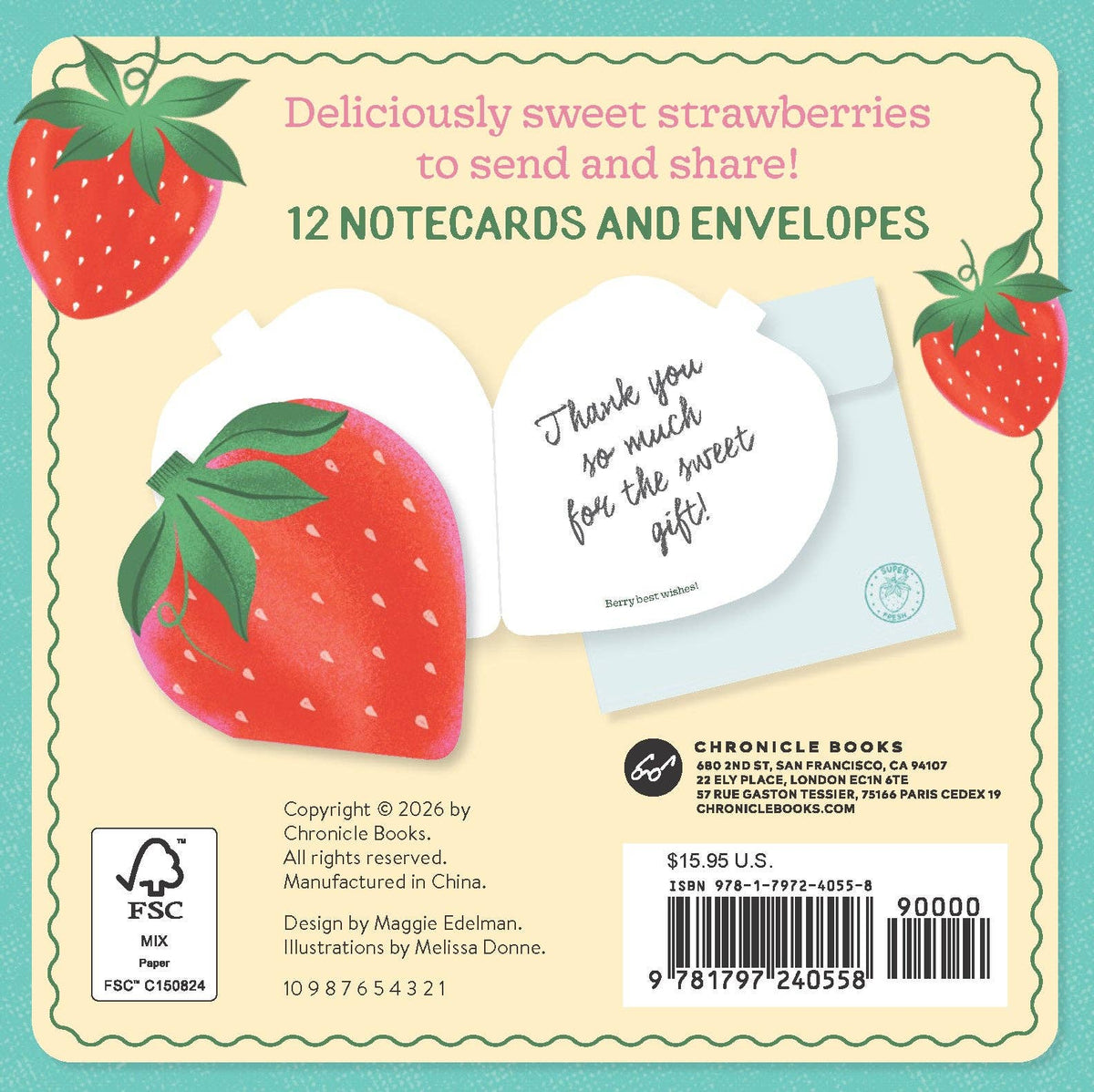 Paper Produce Strawberry Notecards