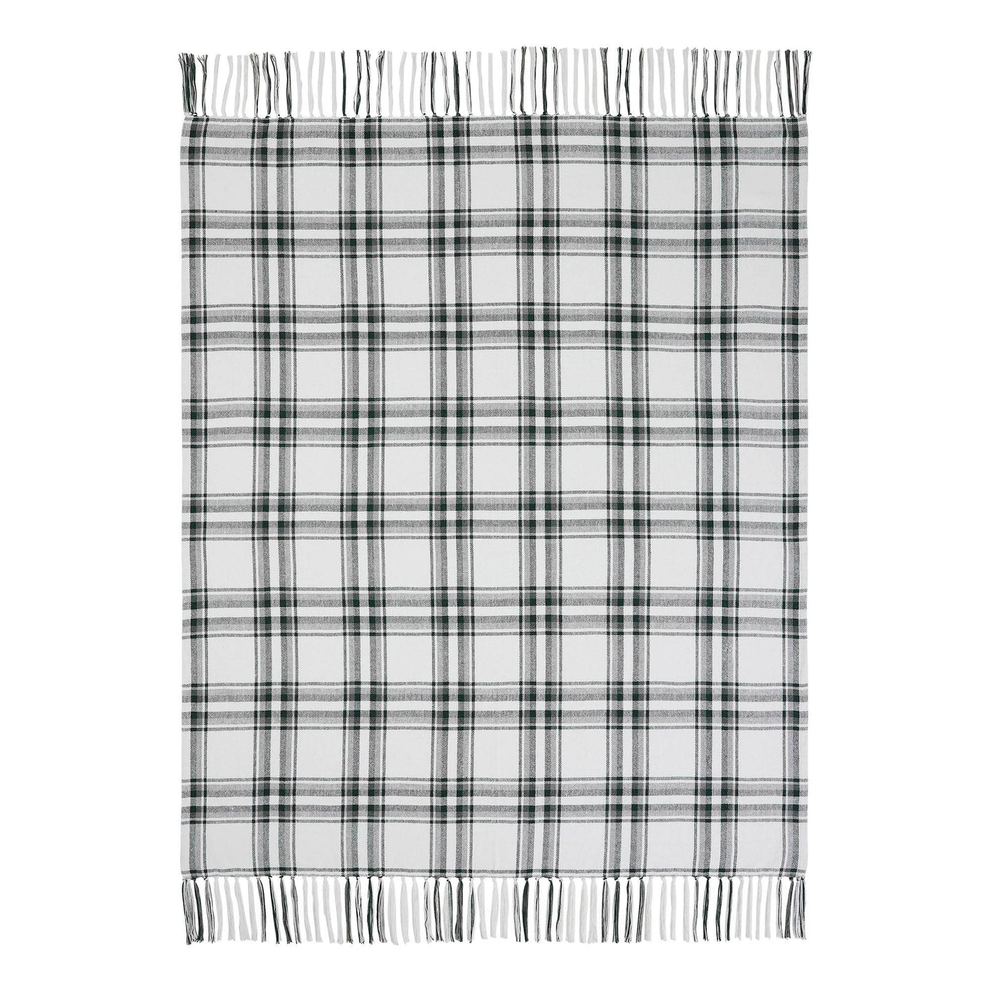 Harper Plaid Green White Woven Throw