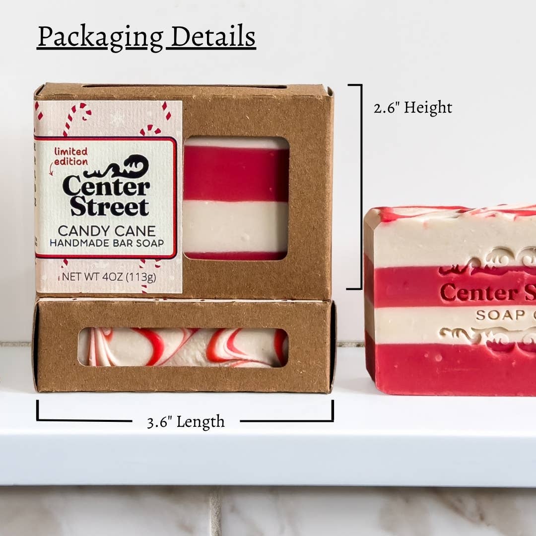 Candy Cane Christmas Handmade Bar Soap