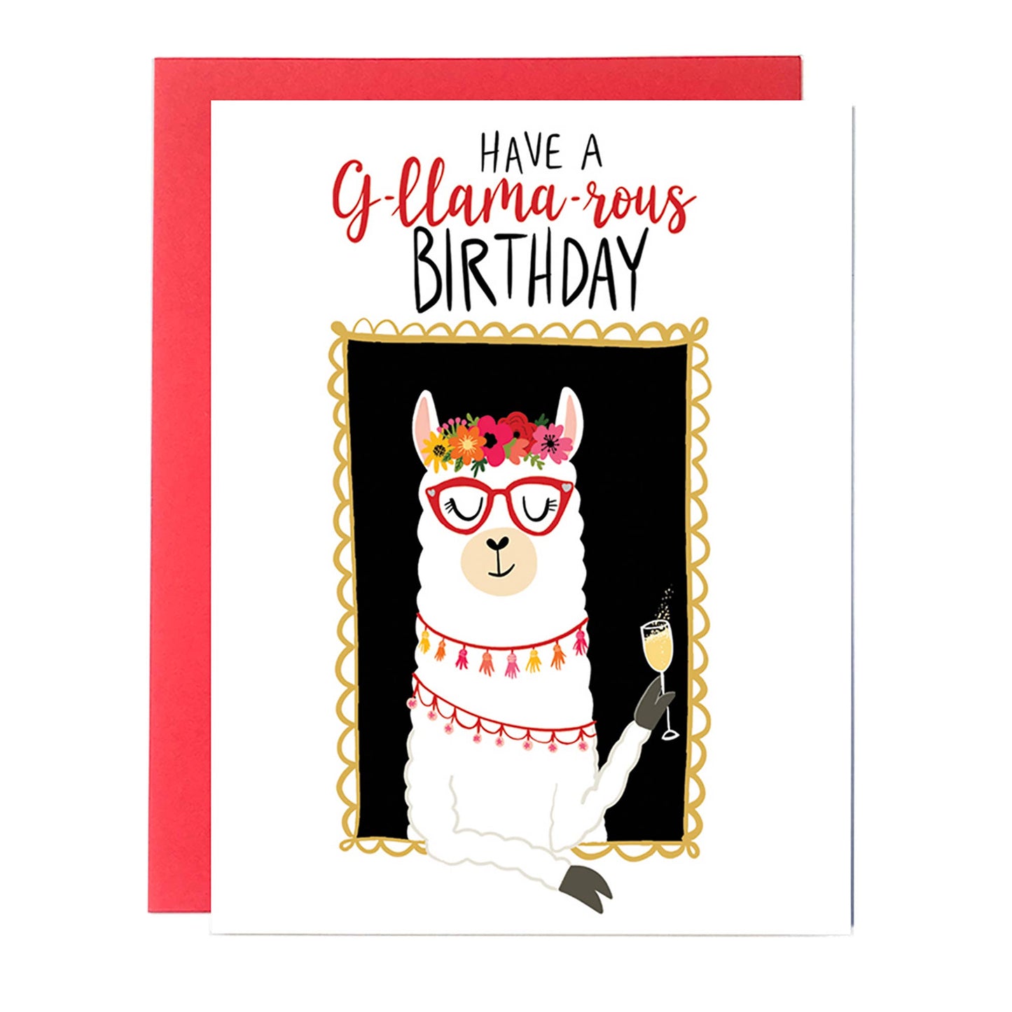 Glam Llama Birthday Card