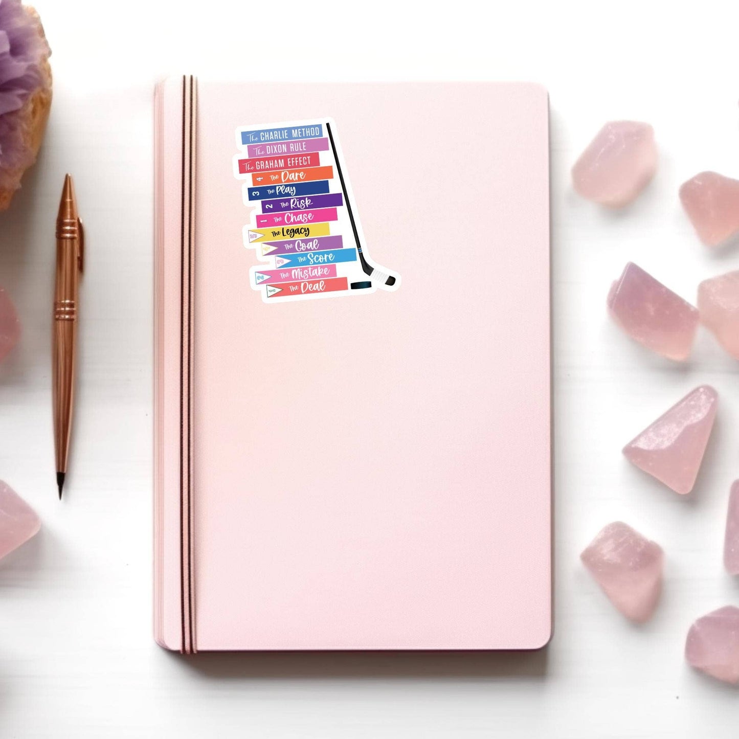 Hockey Romance Book Stack Sticker