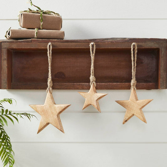 Wooden Star Natural Decorative Ornaments