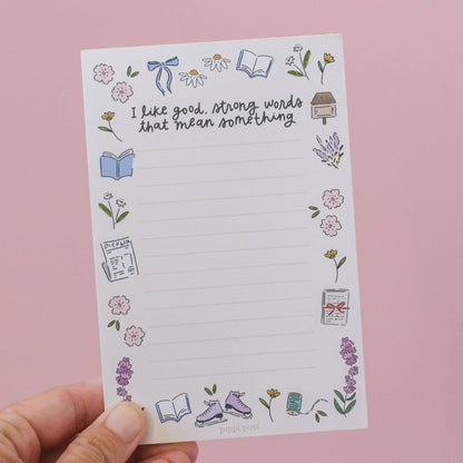Good Strong Words Little Women 4x6 Notepad