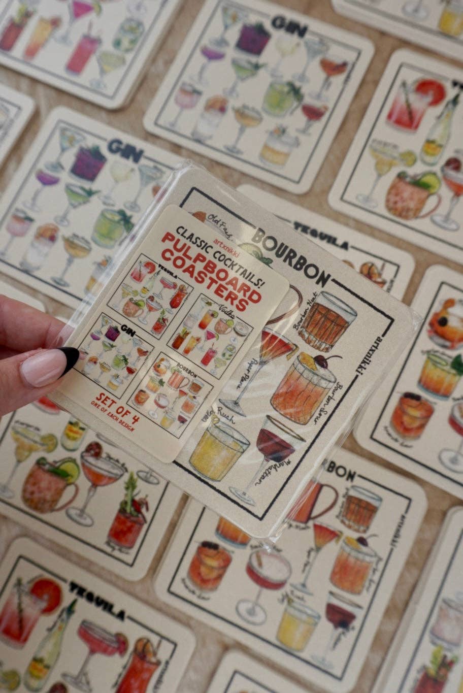 Classic Cocktail Variety Coaster Set of 4