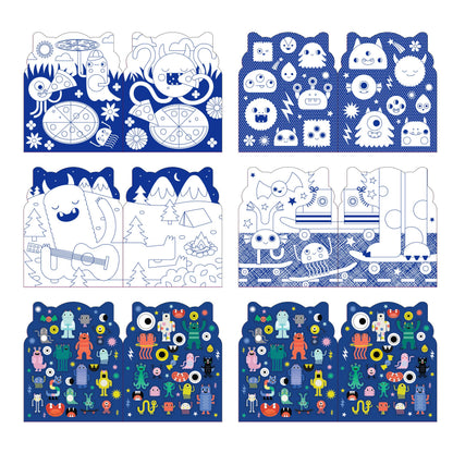 Coloring Book With Stickers: Monsters