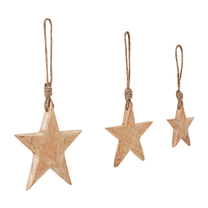 Wooden Star Natural Decorative Ornaments