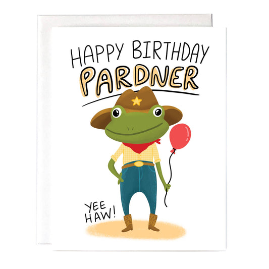 Cowboy Frog Birthday Card