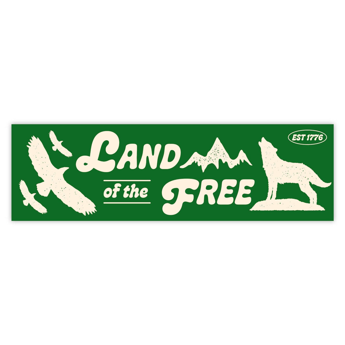 Land of the Free" USA Green Bumper Sticker