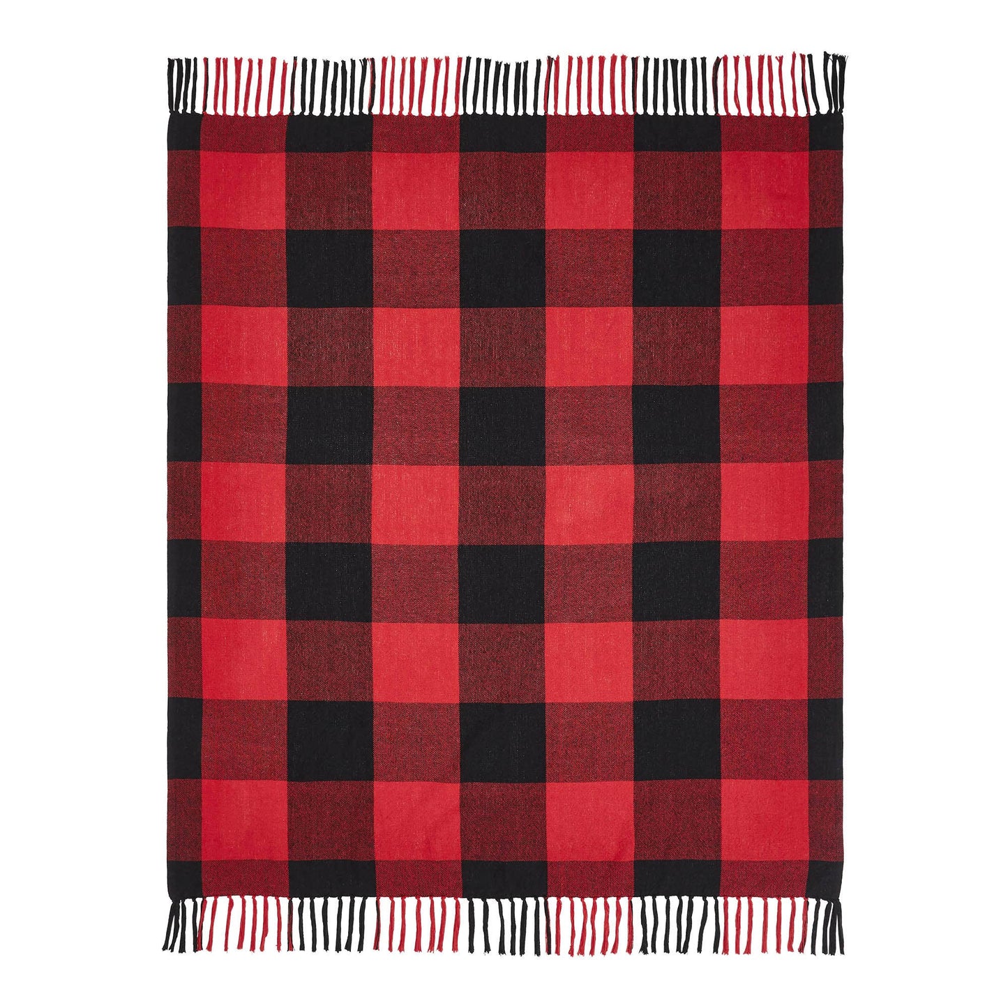 Harper Red Black Buffalo Check Woven Throw