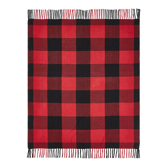 Harper Red Black Buffalo Check Woven Throw