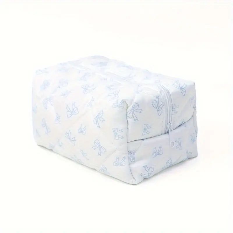 Blue Bow Zipper Bag