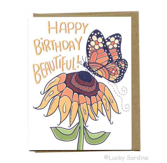 Sunflower, Happy Birthday Beautiful Card