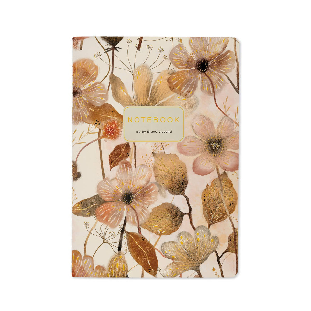 Blush and Golden Flowers Notebook