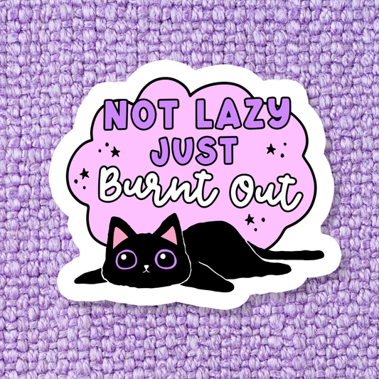 Cat Burnt Out Sticker: Standard