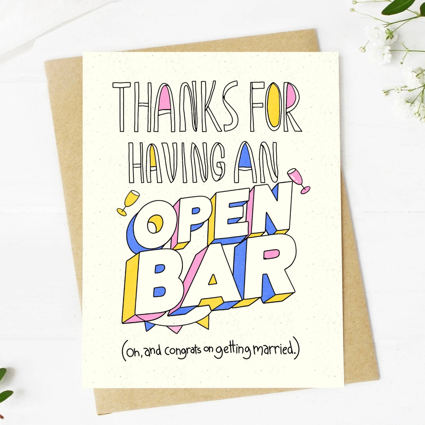 Thanks For Having An Open Bar  Wedding Card