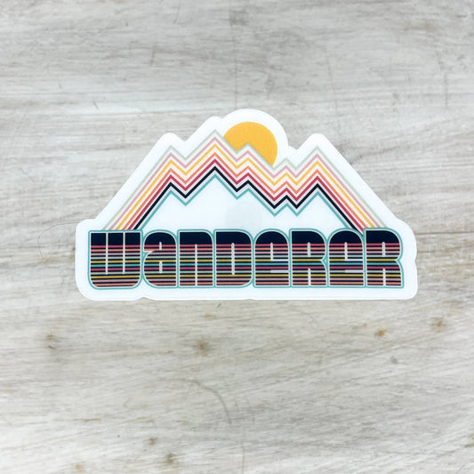 Wanderer Mountains, Sticker, 3x3 inch