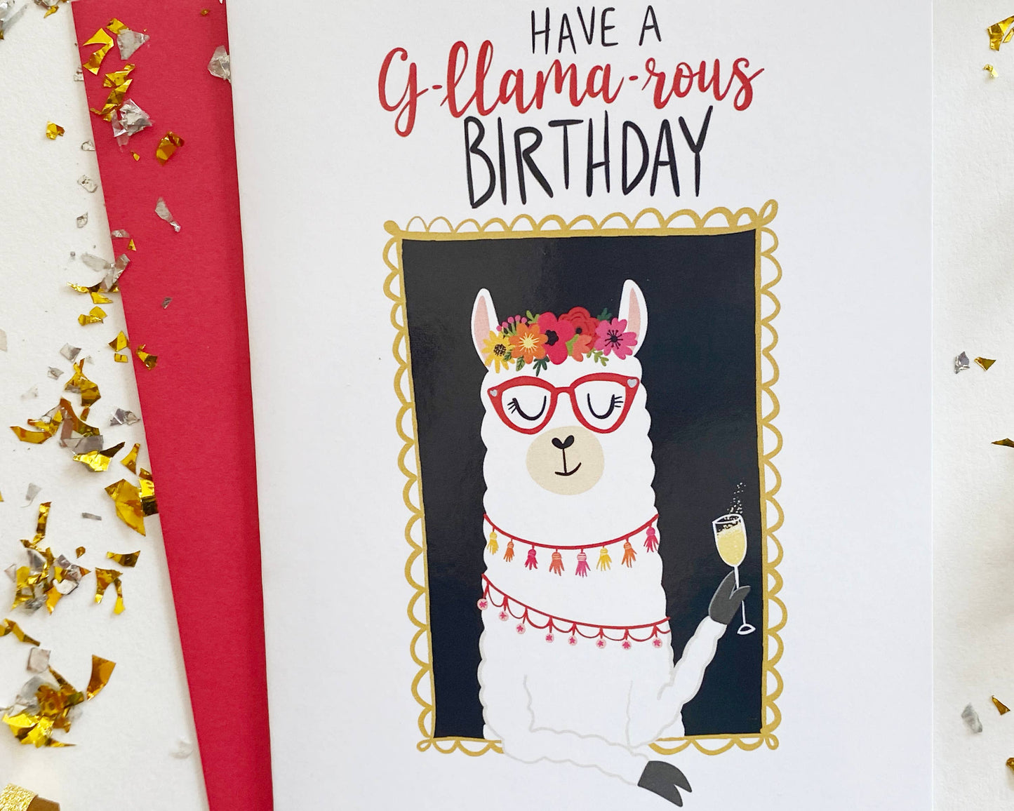 Glam Llama Birthday Card