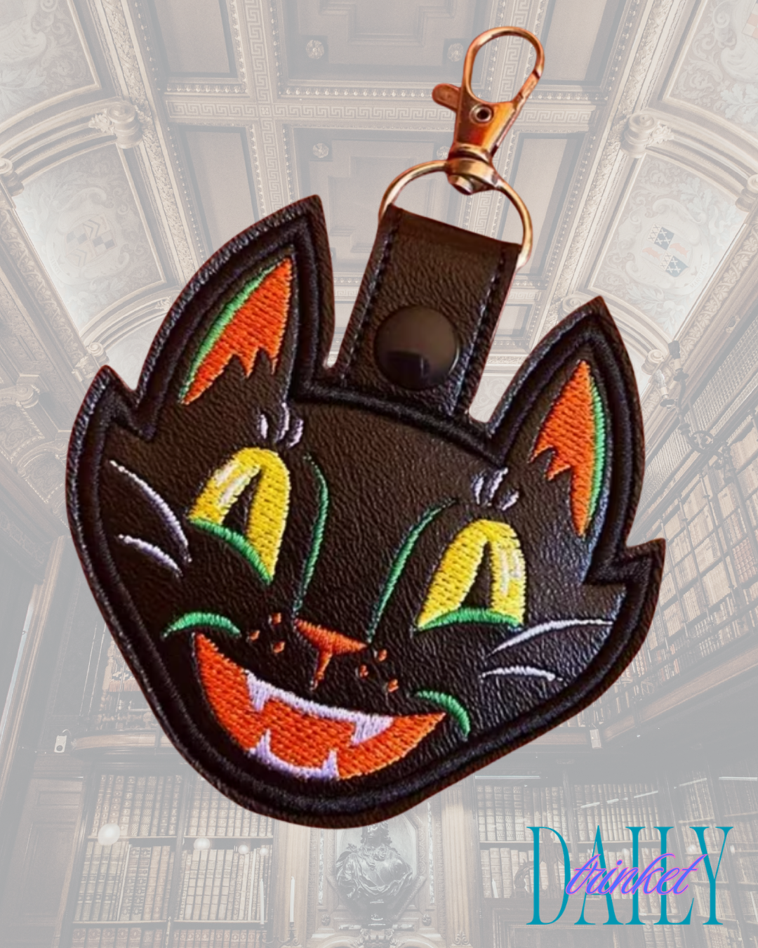 Vintage Halloween Cat Bag Charm