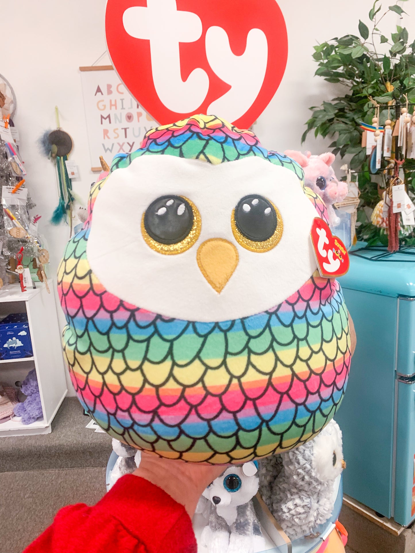 Owen the TY Squish Rainbow Owl