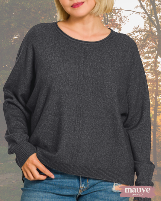 Soft Landing Sweater in Charcoal