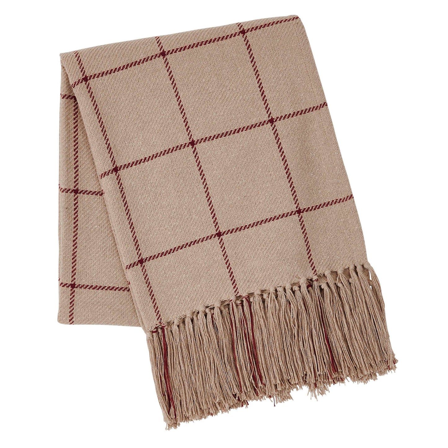 Connell Burgundy Windowpane Woven Throw