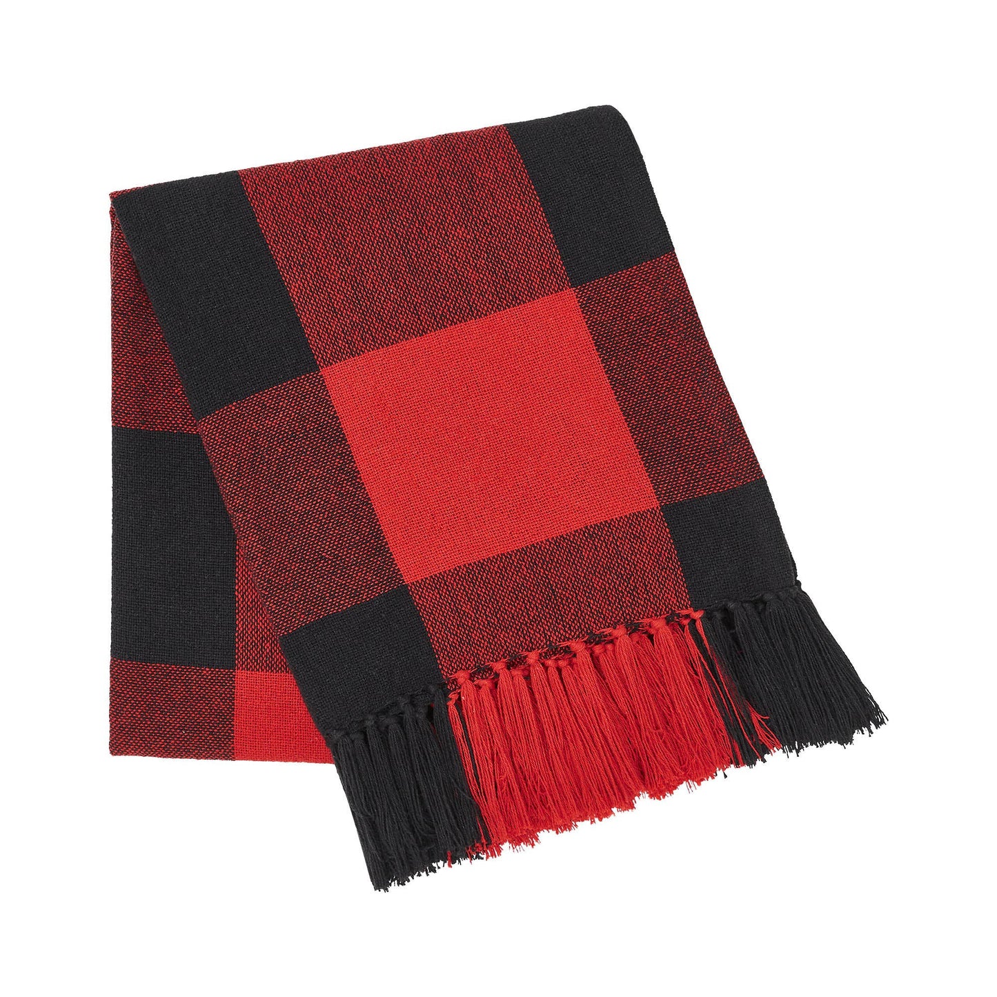 Harper Red Black Buffalo Check Woven Throw