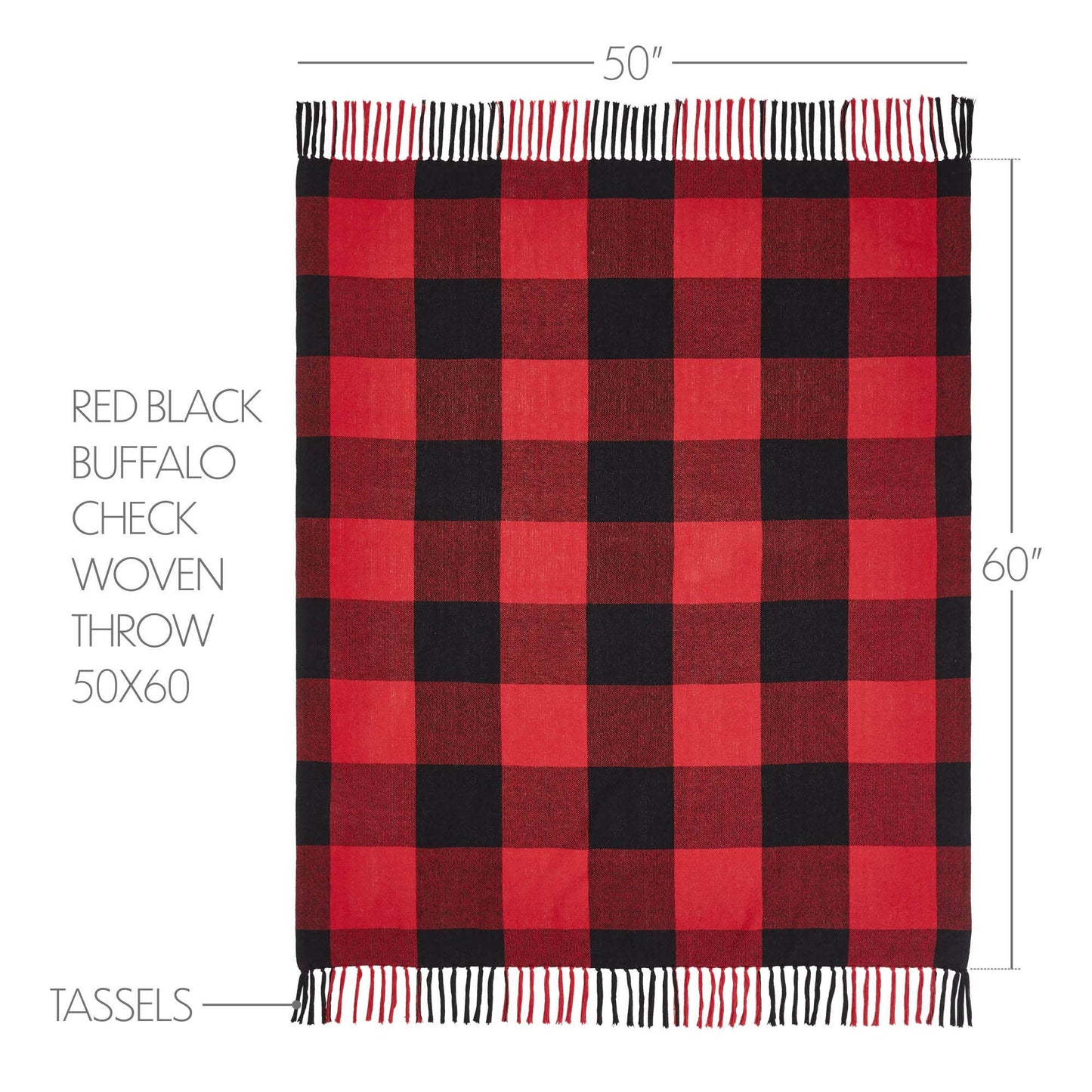 Harper Red Black Buffalo Check Woven Throw