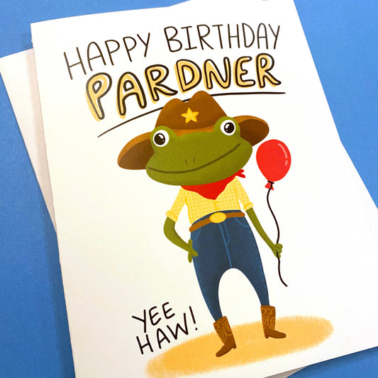 Cowboy Frog Birthday Card