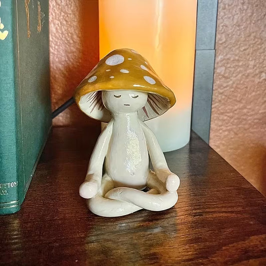 Yoga Mushroom Figurine