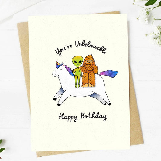 You're Unbelievable Cryptid Birthday Card