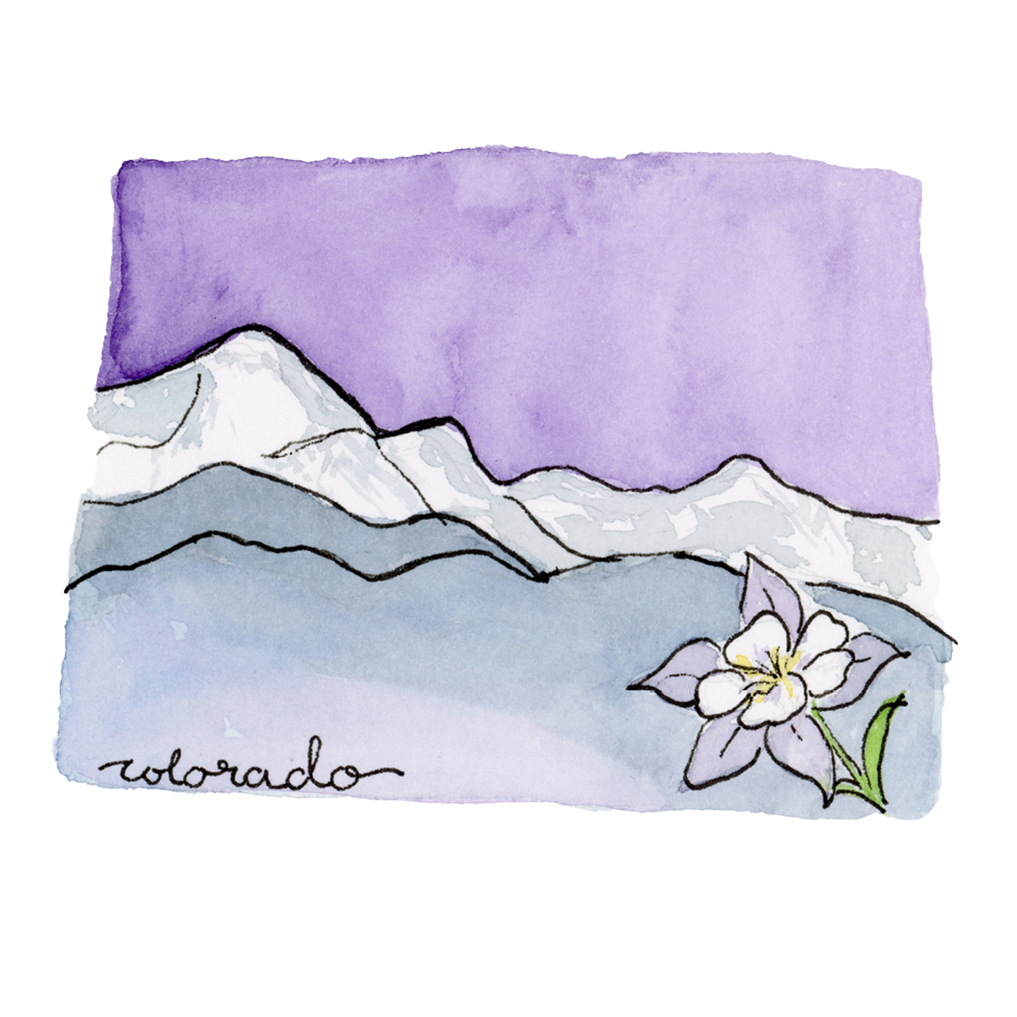 Colorado Stickers | CO State Watercolor