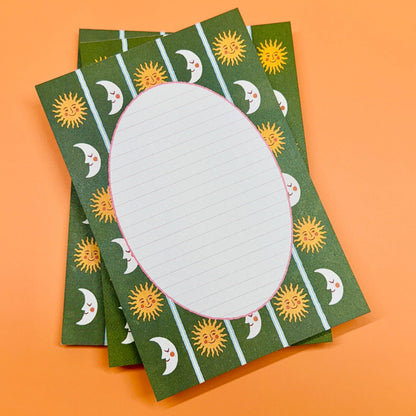Sun & Moon Pattern 4x6 Notepad