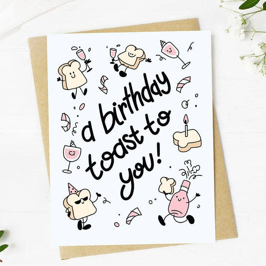 A birthday toast to you Cute Birthday Card