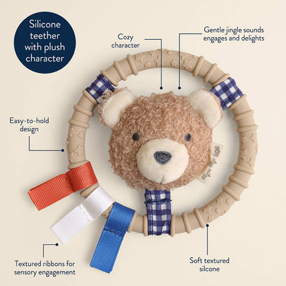 Itzy Ring Pal™ - Teething Ring Taupe Bear