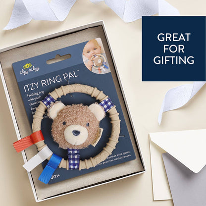 Itzy Ring Pal™ - Teething Ring Taupe Bear