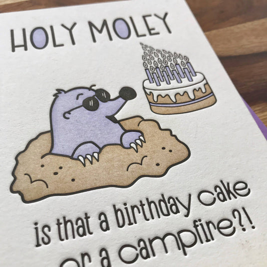Funny Holy Moley Mole Card