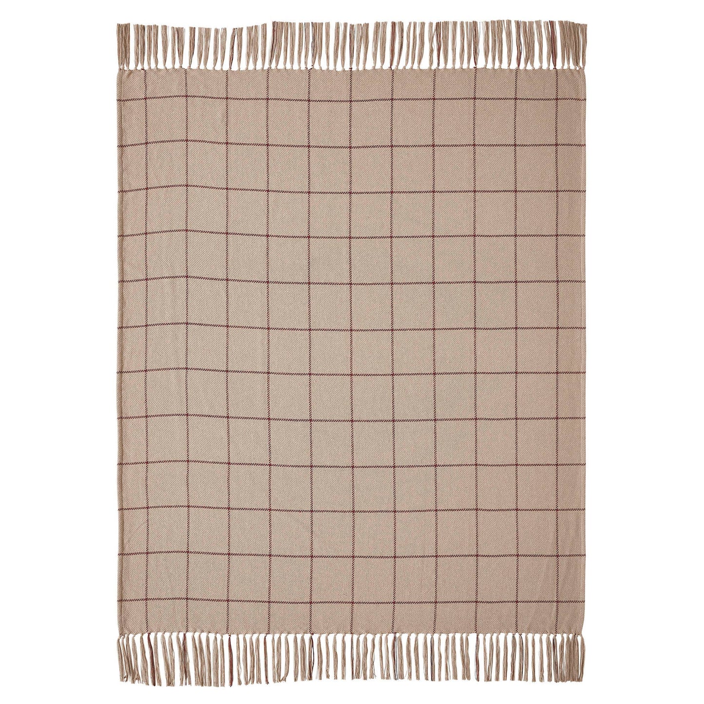 Connell Burgundy Windowpane Woven Throw