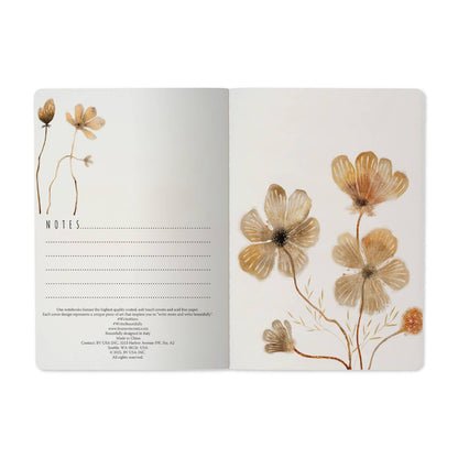 Blush and Golden Flowers Notebook