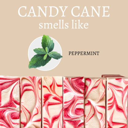 Candy Cane Christmas Handmade Bar Soap