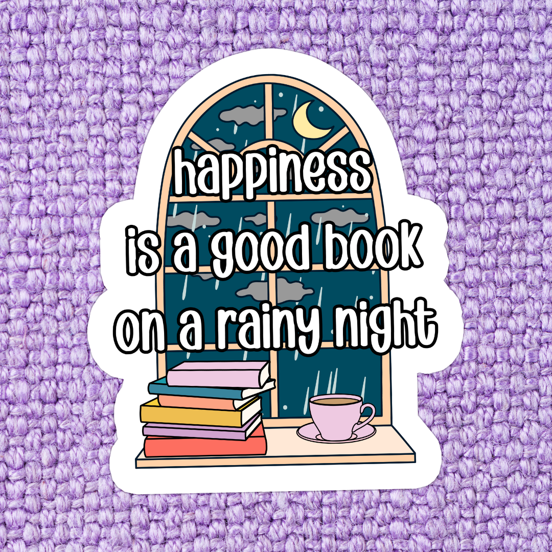 Happiness is a Good Book Sticker