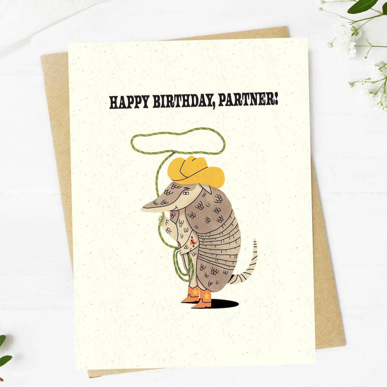 Happy Birthday, Partner Armadillo Birthday Card