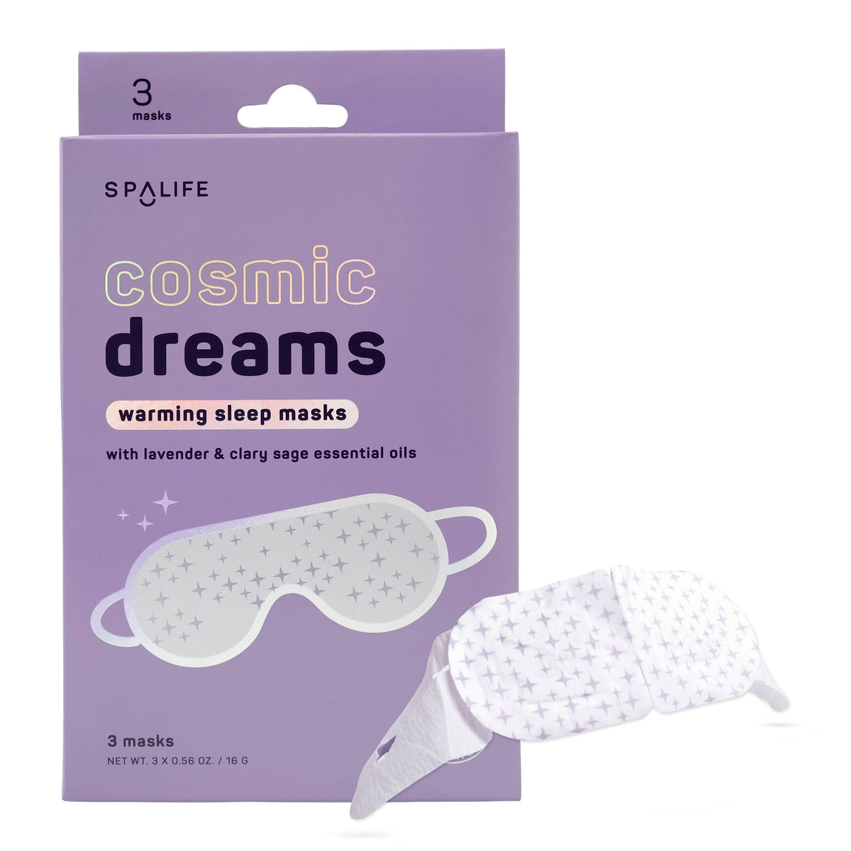 Cosmic Dreams Warming Sleep Masks, Spa Eye Masks - 3 Pk