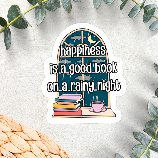 Happiness is a Good Book Sticker