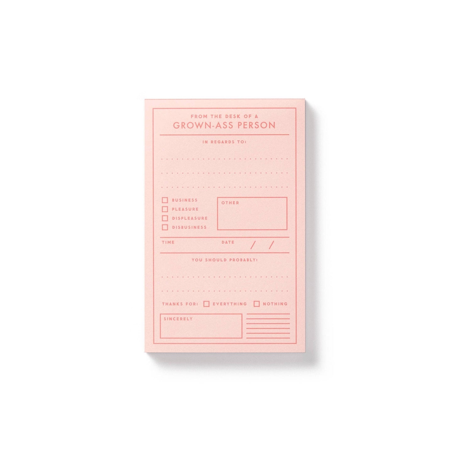 Brass Monkey Grown-ass Person Memo Pad