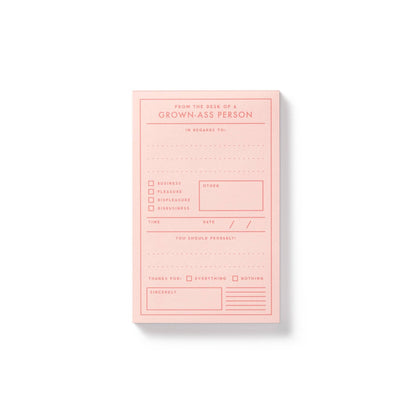 Brass Monkey Grown-ass Person Memo Pad