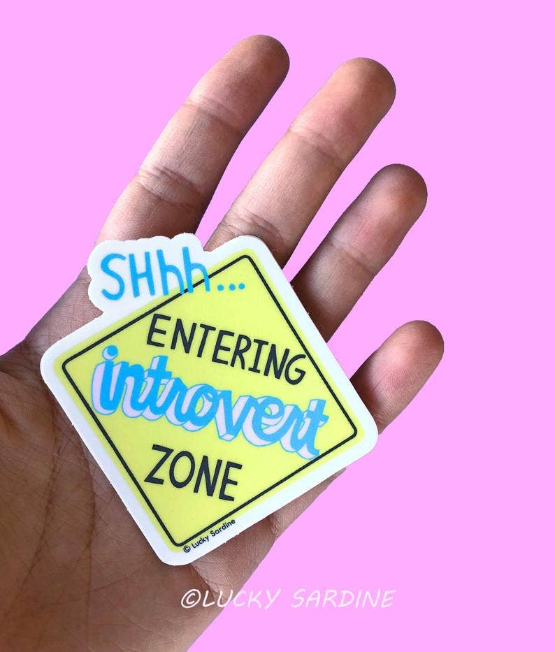 Funny Introvert Caution Sign Comfort Zone Vinyl Sticker