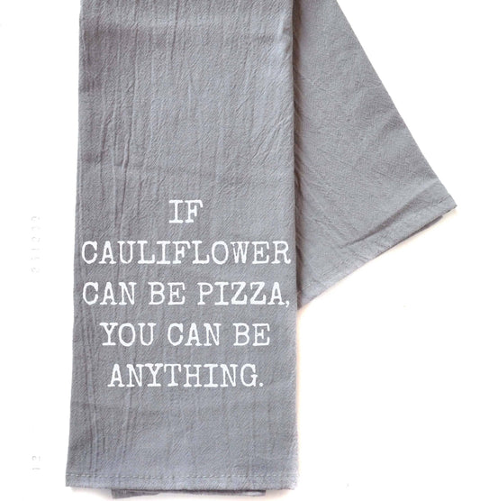 If Cauliflower Can Be Pizza Tea Towel